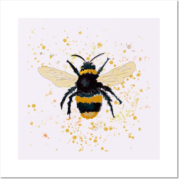Bee paint splatter Wall Art by Leamini20